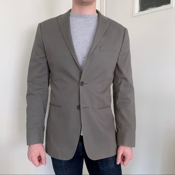 Banana Republic cotton gray blazer suit jacket old money summer academia preppy - Picture 1 of 5